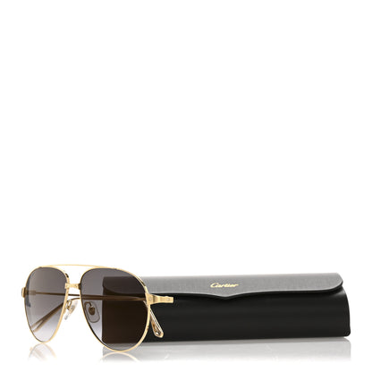 Cartier Santos Aviator Sunglasses CT0298S Gold Grey 8 of 8