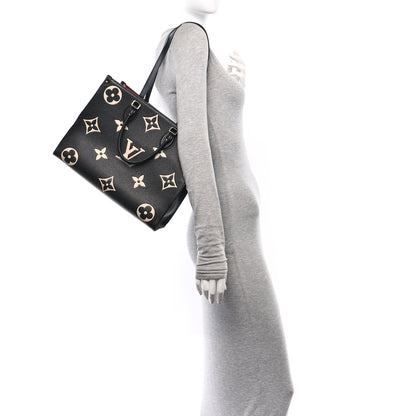 Louis Vuitton Empreinte Monogram Giant Onthego MM Black Beige 2 of 10