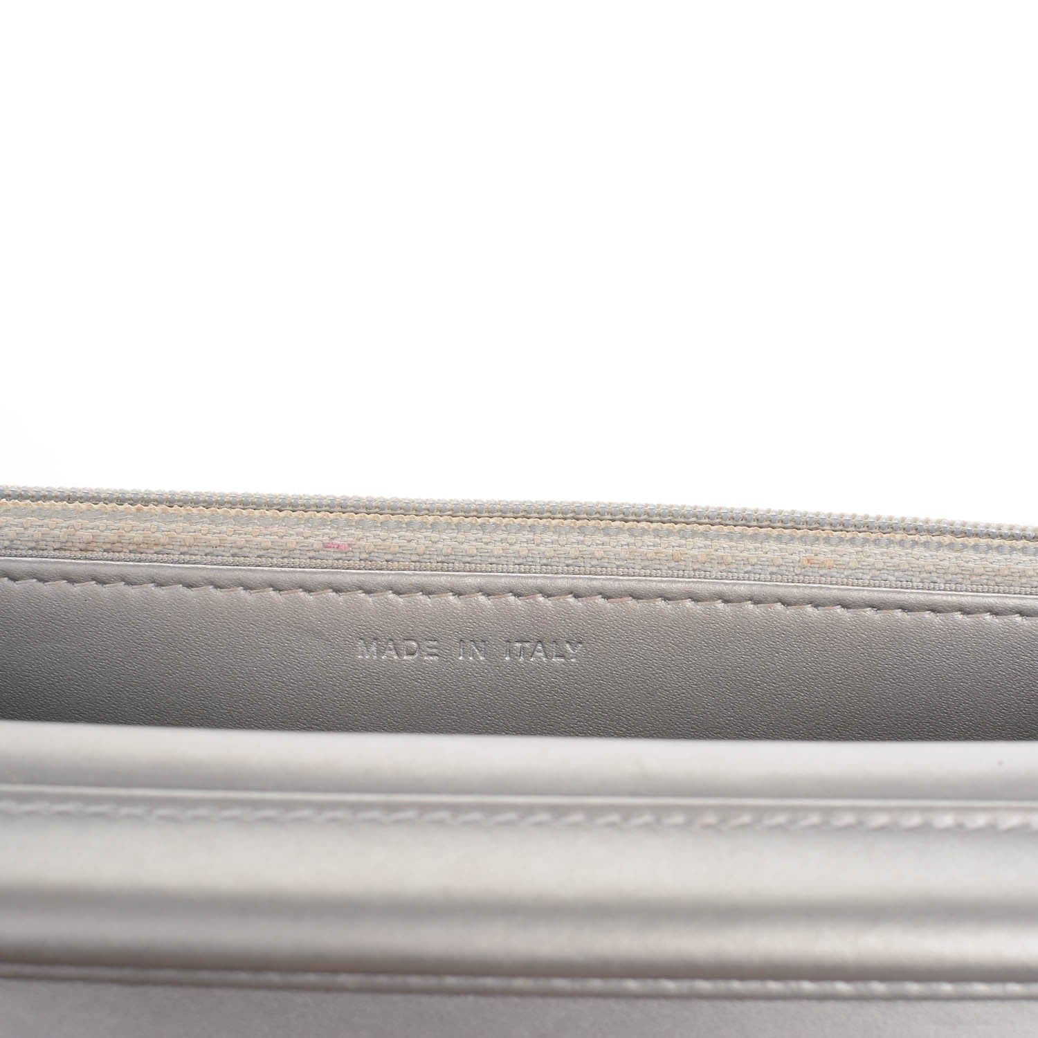 Chanel Metallic Patent Calfskin Quilted Boy Wallet on Chain WOC Silver 7 of 8