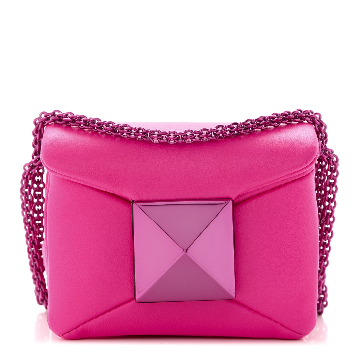 Nappa Tonal Monochrome Micro One Stud Chain Bag Pink PP