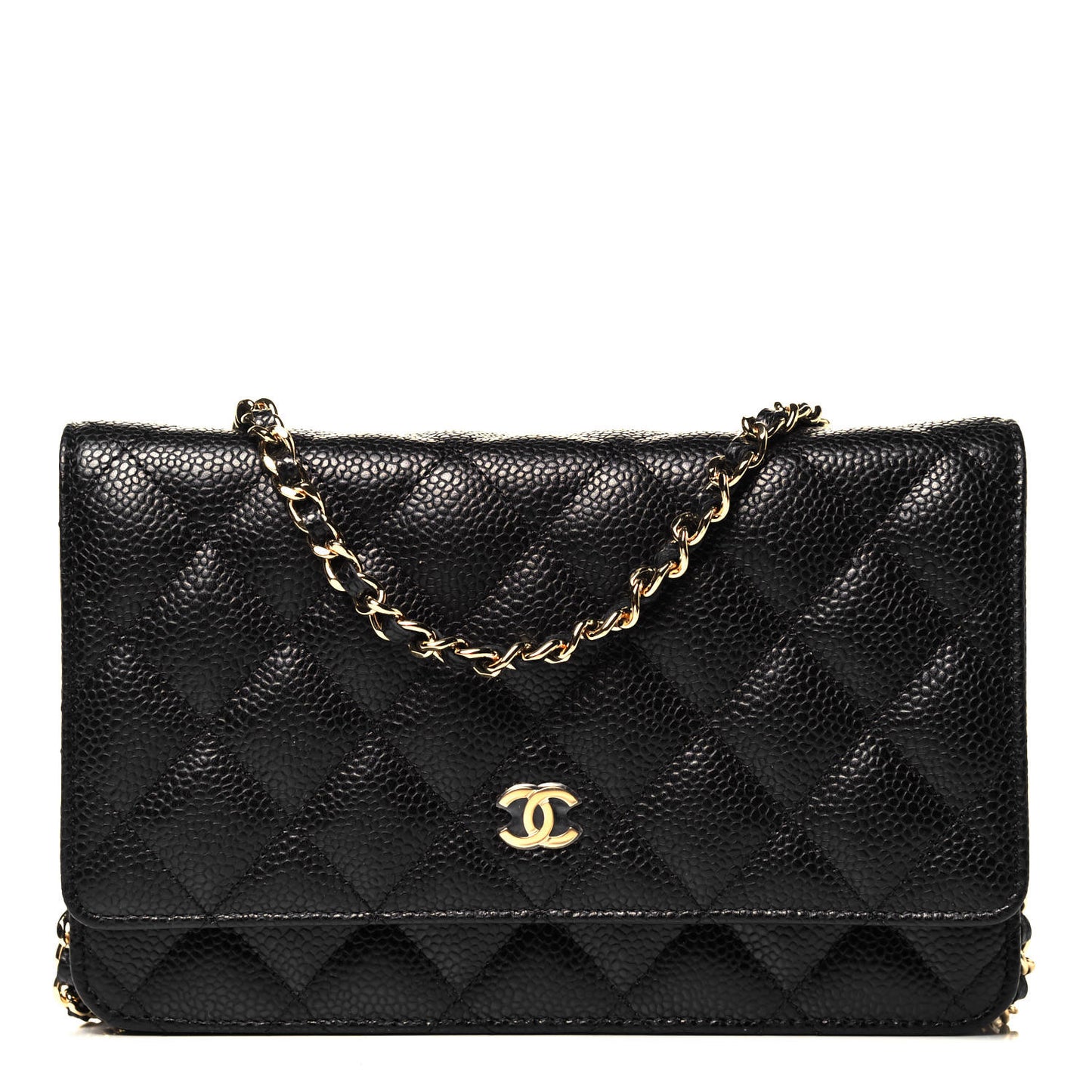 Caviar Quilted Wallet On Chain WOC Black