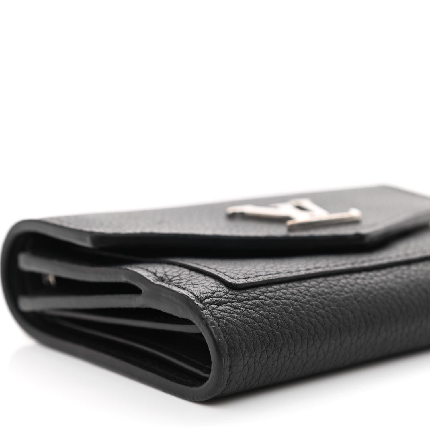 Louis Vuitton Soft Calfskin My Lockme Compact Wallet Black 8 of 10
