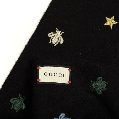 Gucci Silk Cashmere Bee Stardust Scarf Black 3 of 4