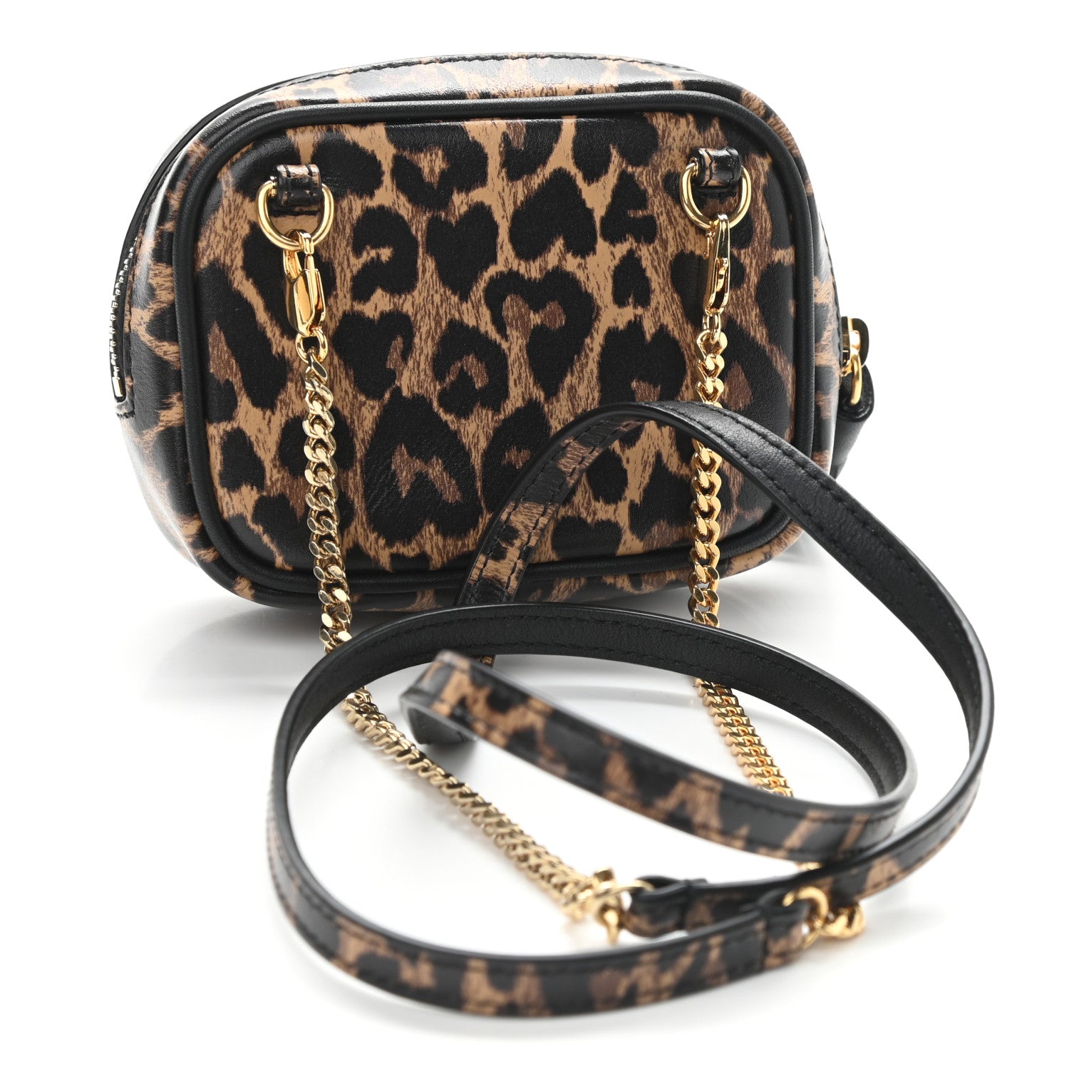Saint Laurent Calfskin Heart Leopard Print Monogram Baby Lou Camera Bag Toffee 3 of 9