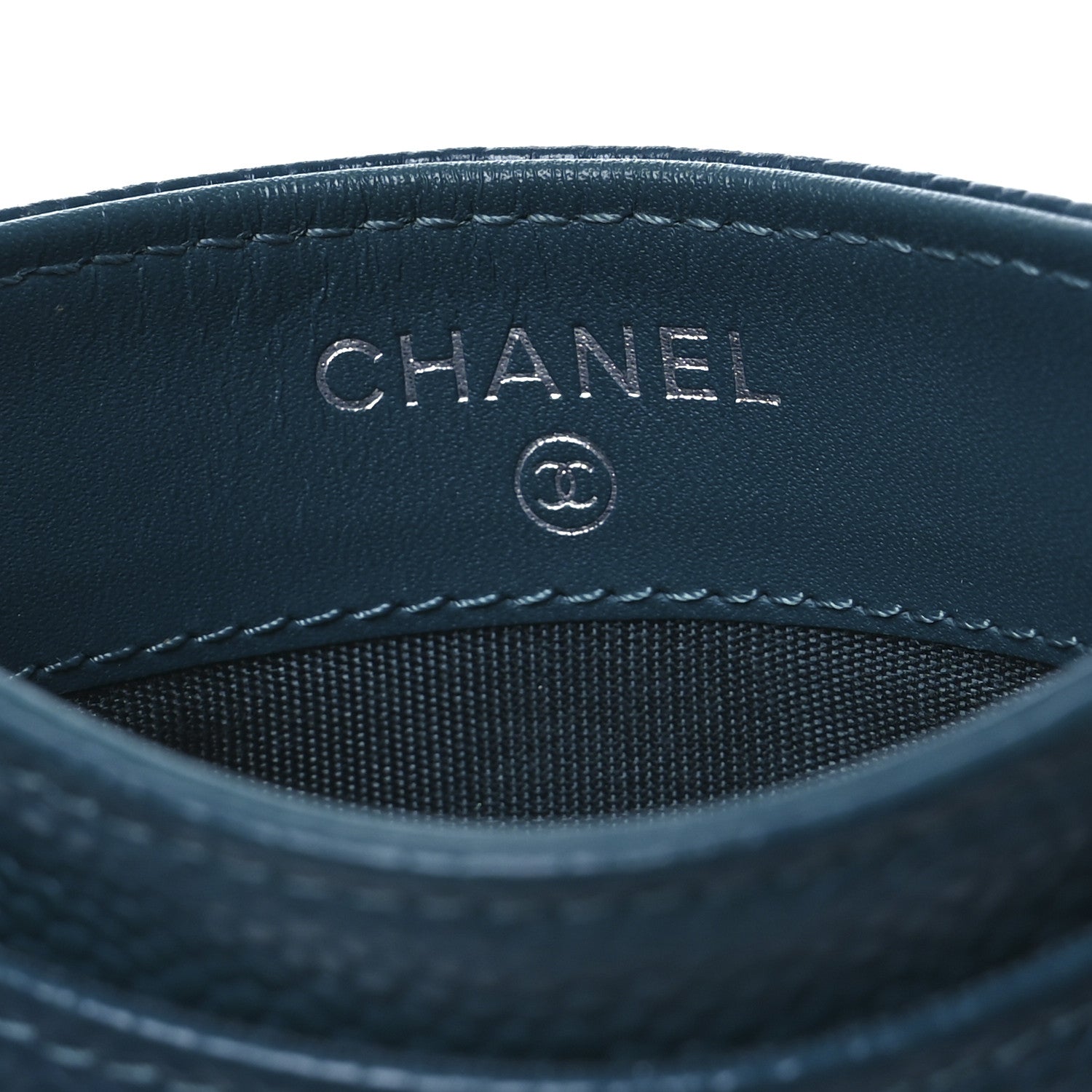 Chanel Caviar Timeless CC Card Holder Wallet Blue 6 of 13