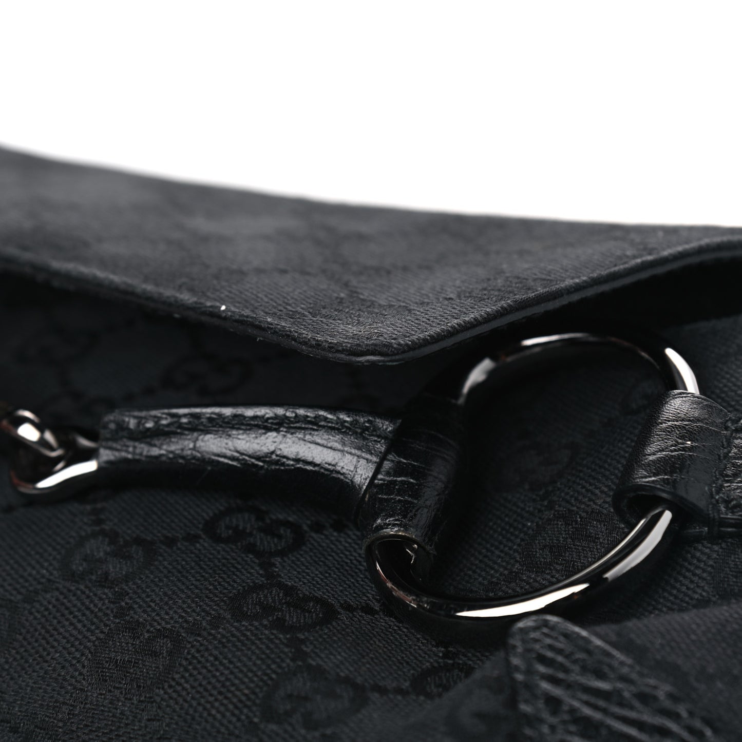 Monogram Horsebit Chain Clutch Black