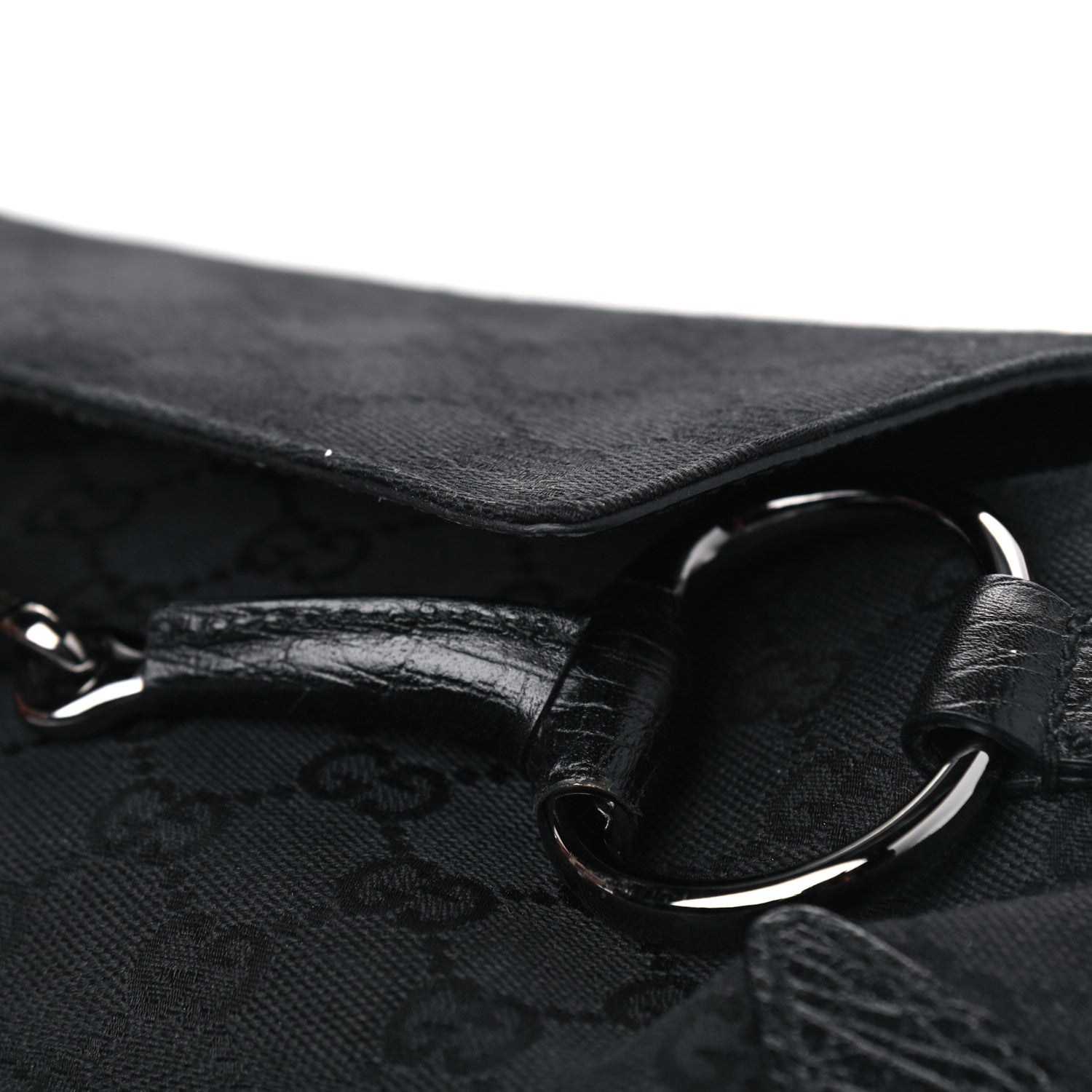 Gucci Monogram Horsebit Chain Clutch Black 11 of 11