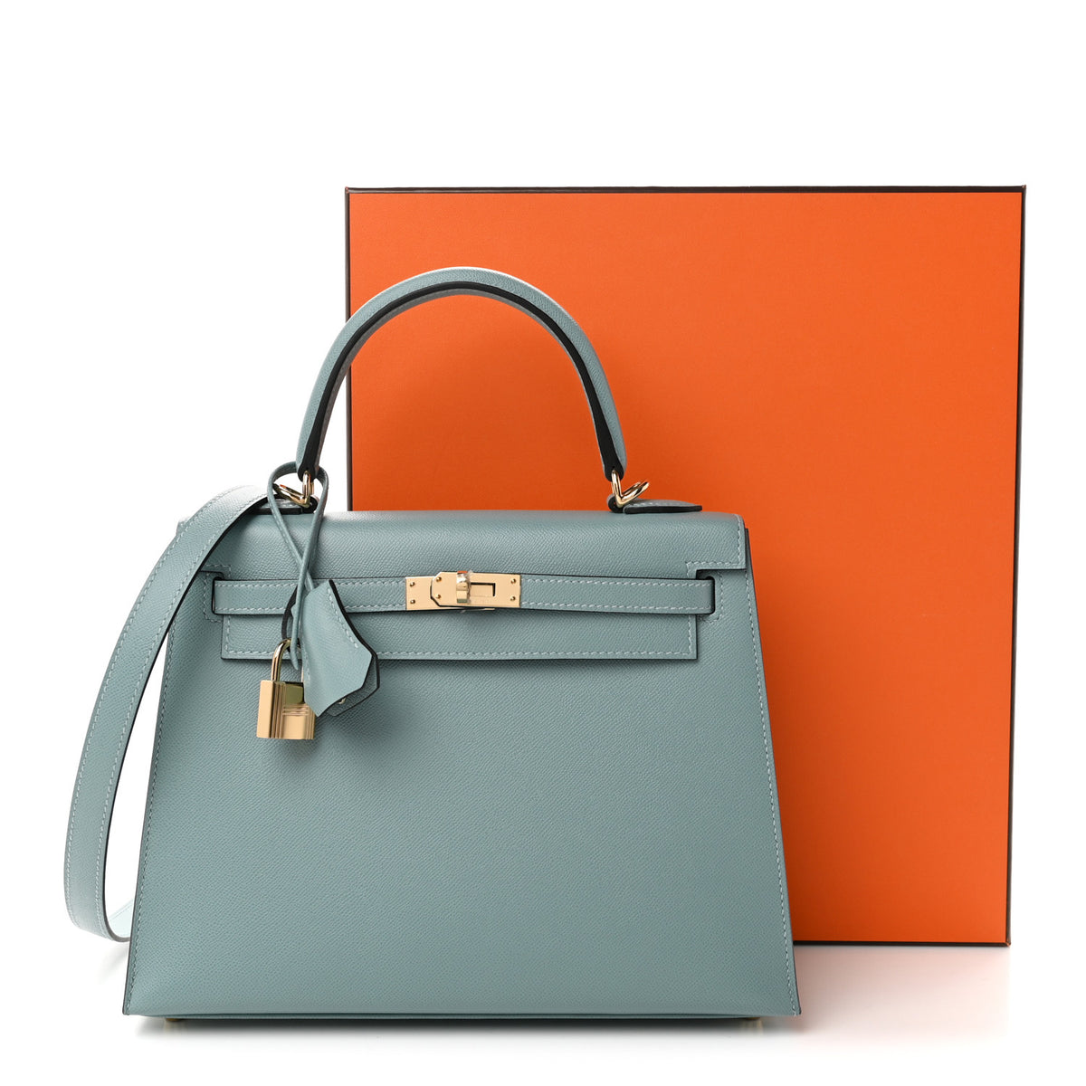 Madame Calfskin Kelly Sellier 25 Ciel