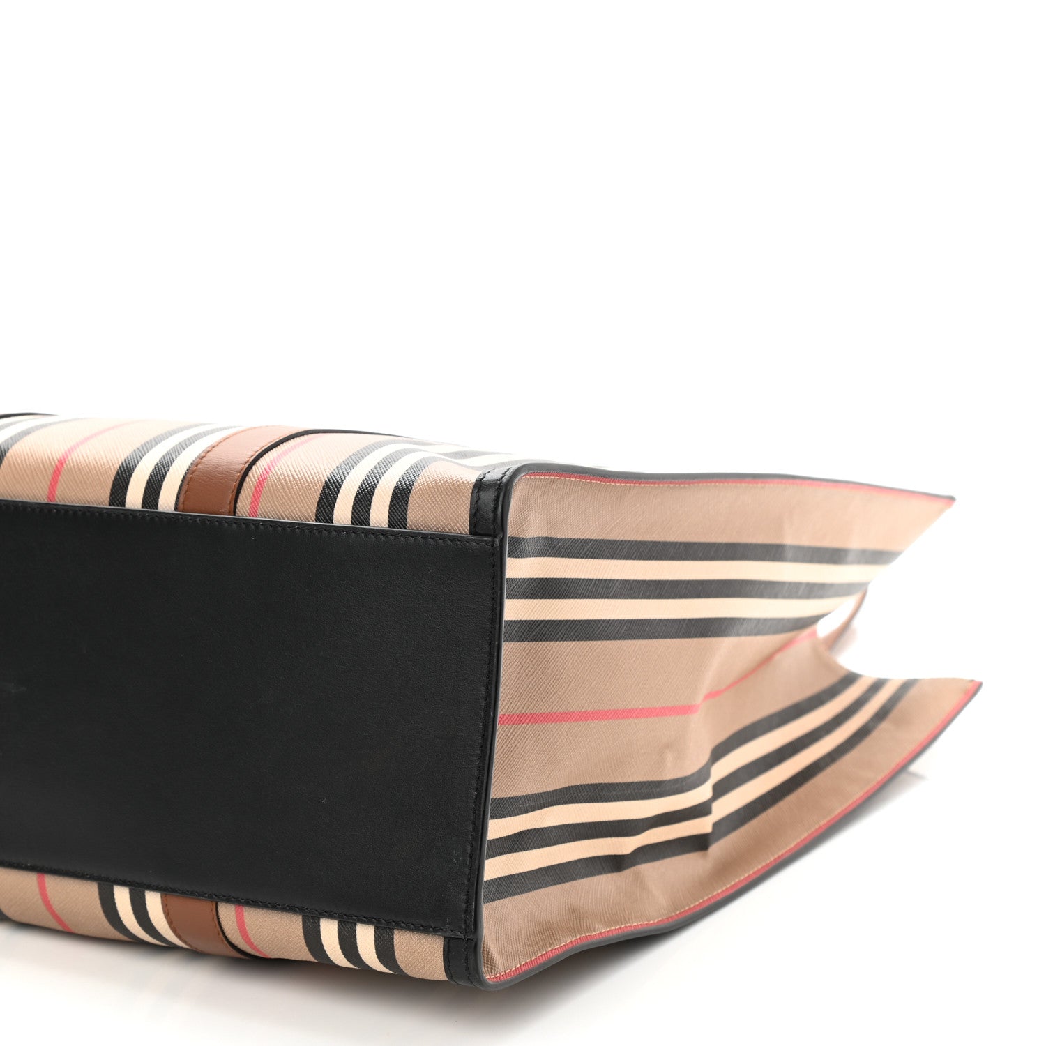 Burberry E-Canvas Stripe Book Tote Archive Beige 9 of 9