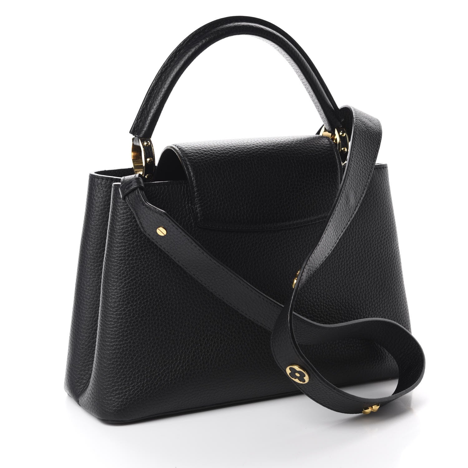 Louis Vuitton Taurillon Mechanical Flowers Smile Capucines PM Black 4 of 10