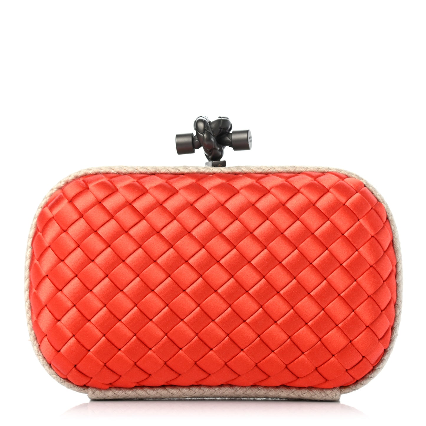Satin Intreccio Impero Knot Clutch Vesuvio