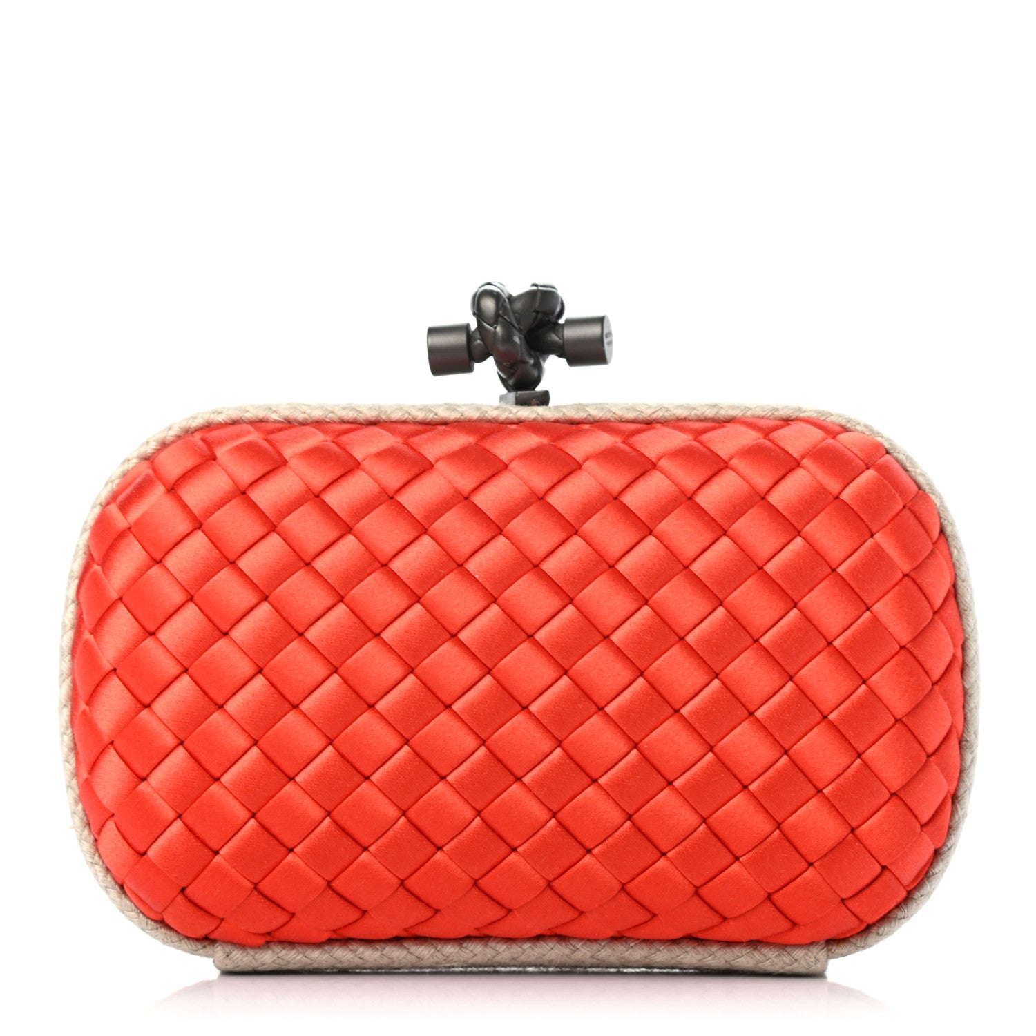 Bottega Veneta Satin Intreccio Impero Knot Clutch Vesuvio 1 of 5