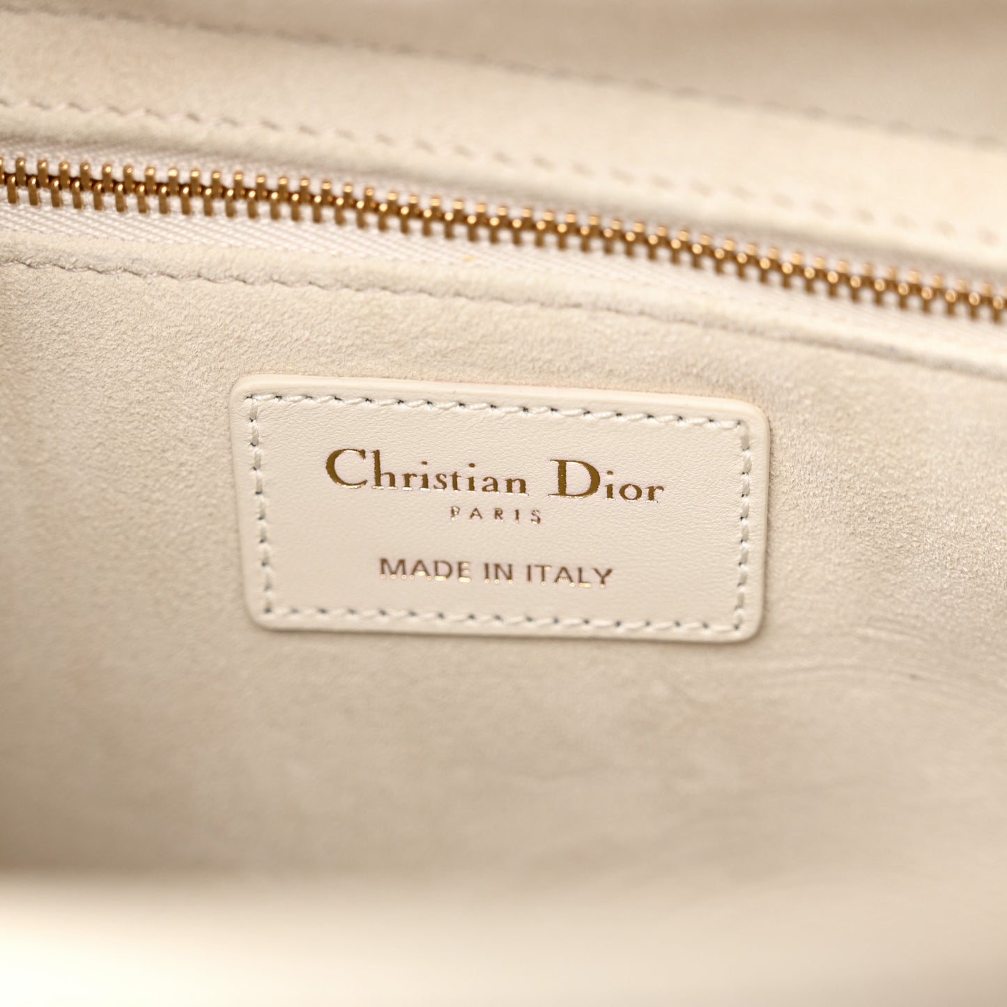 Lambskin Cannage Medium Lady Dior White