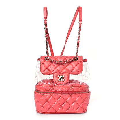 Chanel Crumpled Calfskin PVC Quilted Backpack Pink 1 of 11