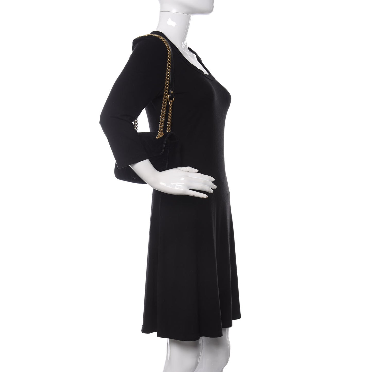 Velvet Matelasse Mini GG Marmont Shoulder Bag Black