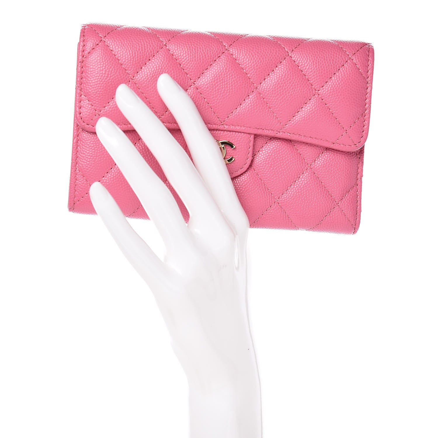 Chanel Caviar Quilted Medium Flap Wallet Pink 2 of 11