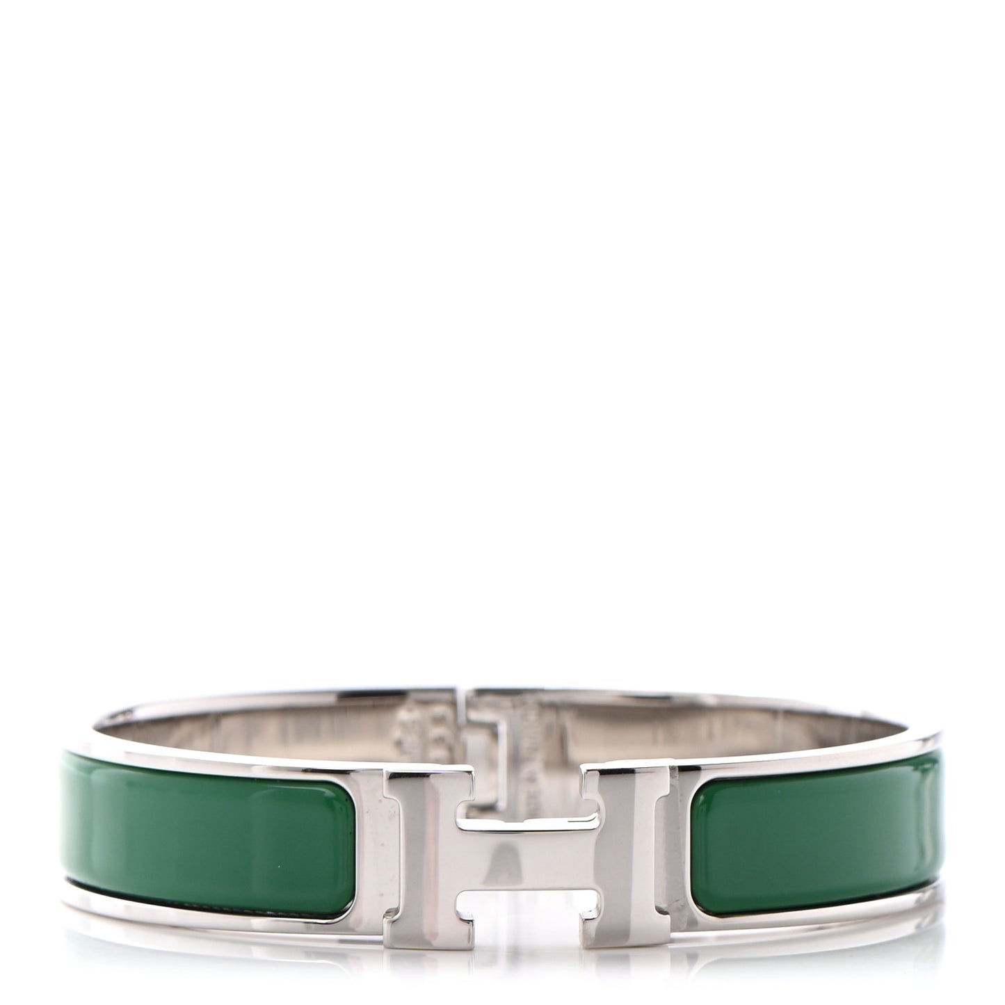 Enamel Narrow Clic Clac H Bracelet PM Vert Bengale