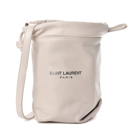 Saint Laurent Lambskin Small Teddy Bucket Bag White 3 of 11