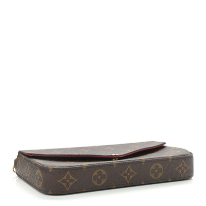 Louis Vuitton Monogram Pochette Felicie Chain Wallet Fuchsia 5 of 12