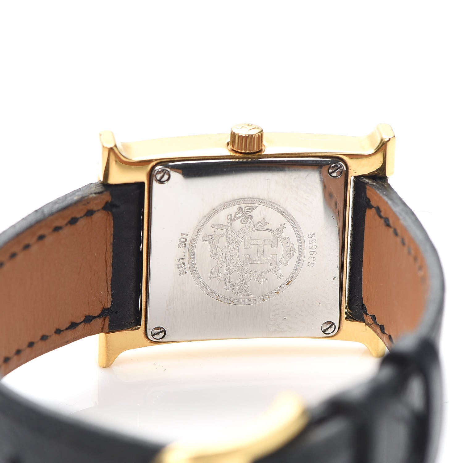 Hermes Stainless Steel Courchevel 21mm Heure H Hour Quartz Watch Noir 4 of 5