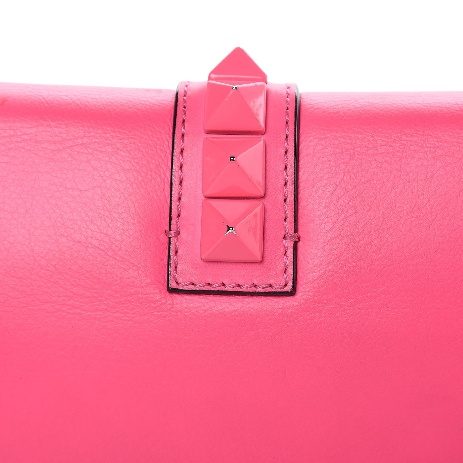 Valentino Garavani Vitello Bi-Color Large Glam Lock Rockstud Flap Fuxia Fluo Ivory 15 of 15