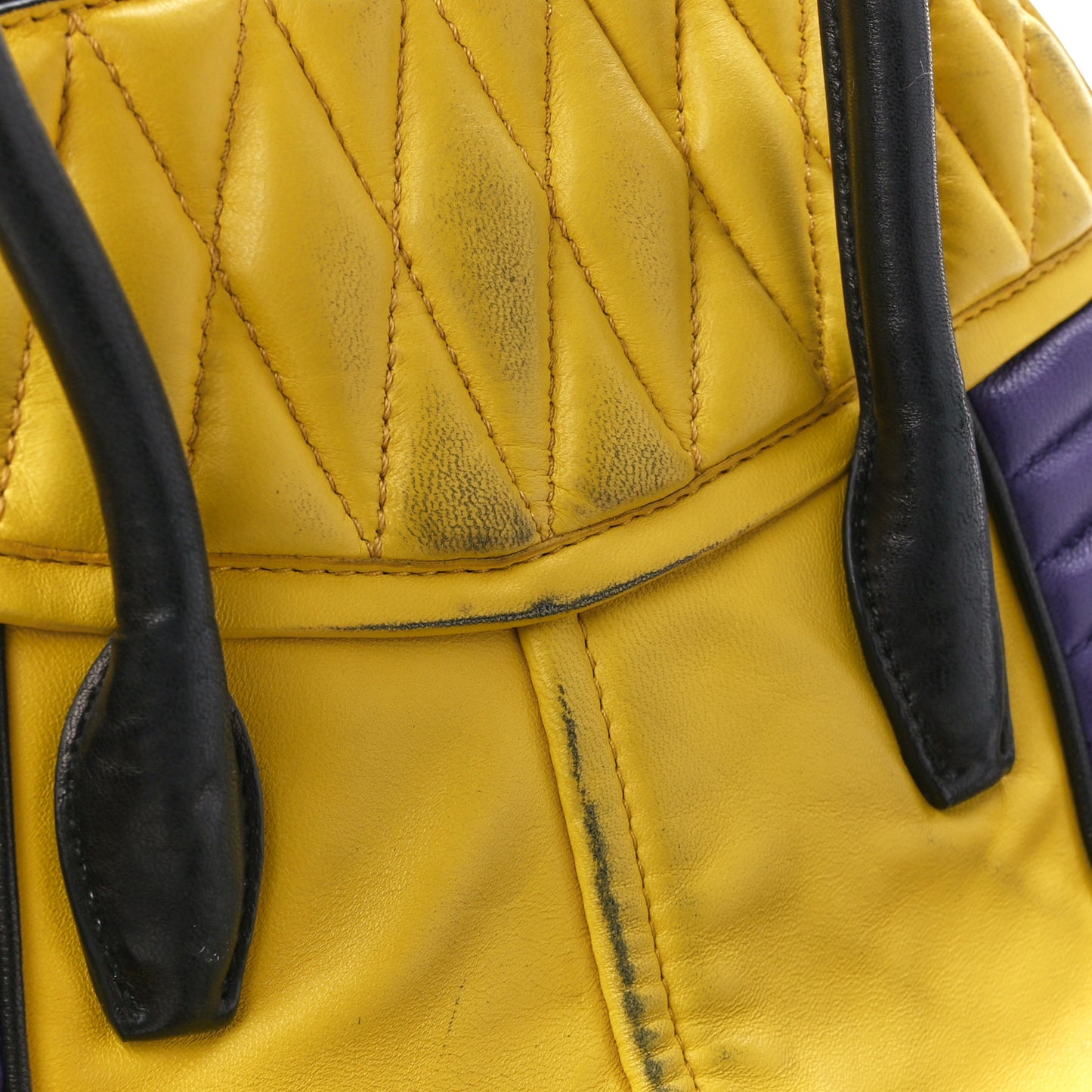 Nappa Matelasse Biker Satchel Sole Viola