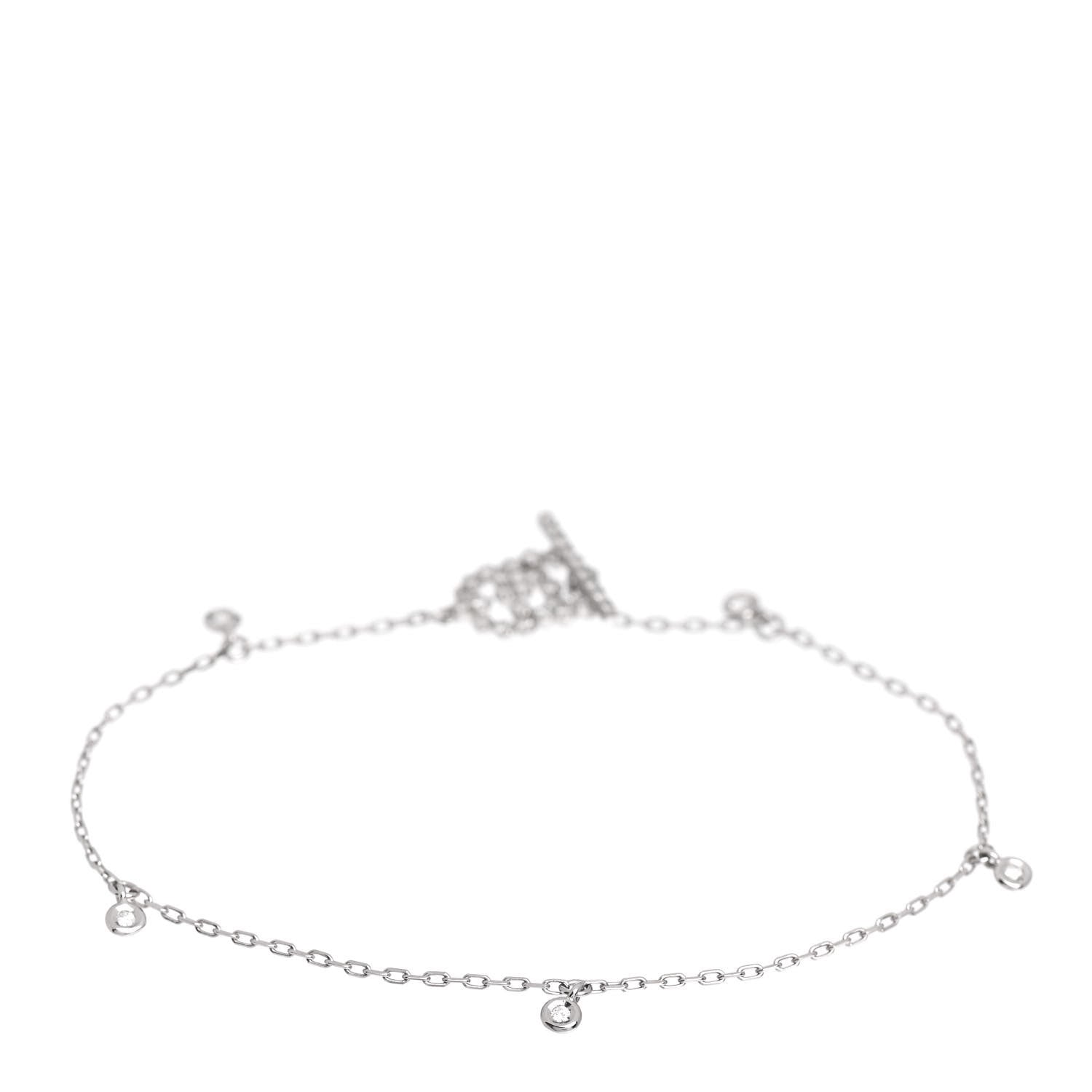 Gucci 18K White Gold Diamond GG Running Bracelet 17 3 of 4