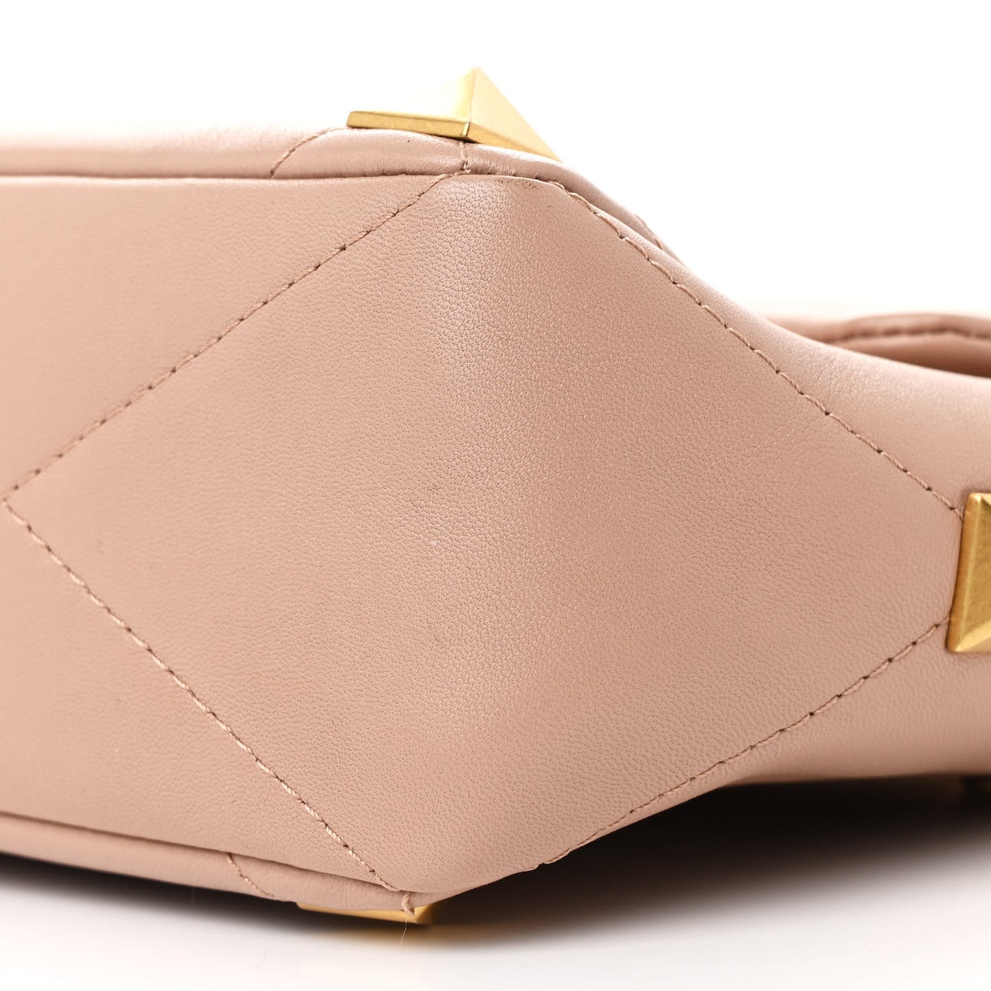 Nappa Large Roman Stud Shoulder Bag Rose Cannelle