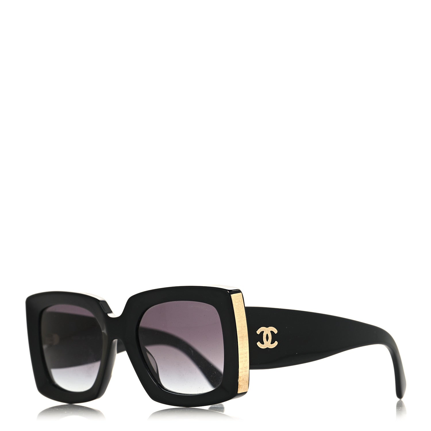 Chanel Acetate Rectangle Sunglasses 5435 Black 1 of 7