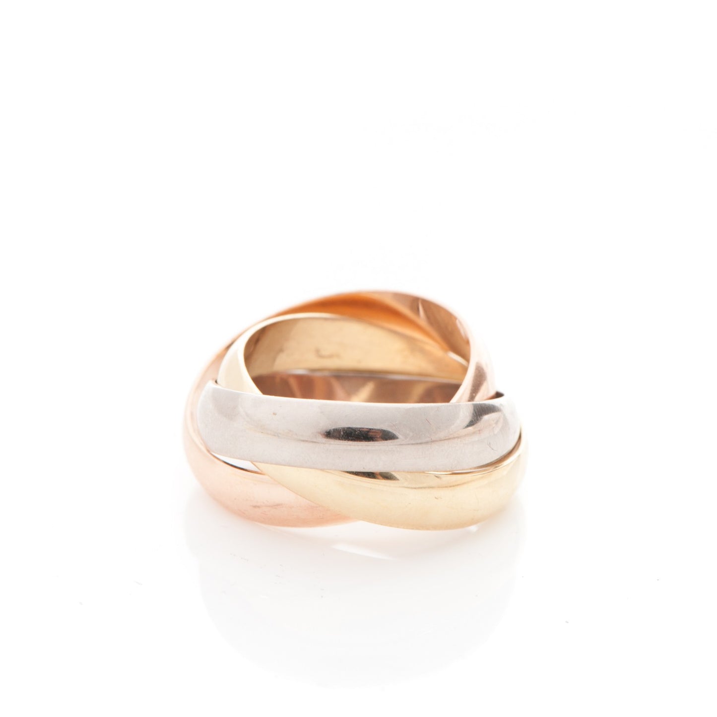 18K Pink Yellow White Gold Large Trinity Ring 57 8
