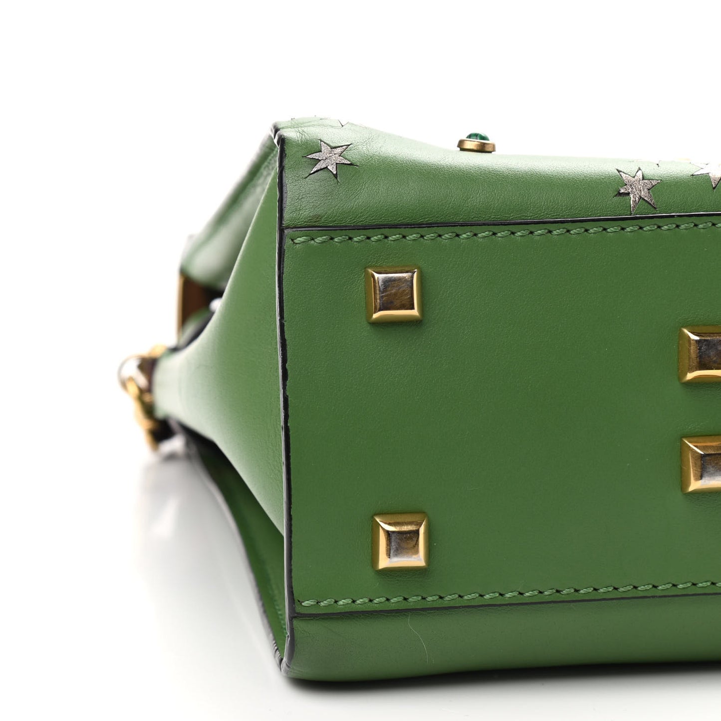 Calfskin Enchanted Wonderland My Rockstud Frame Bag Green