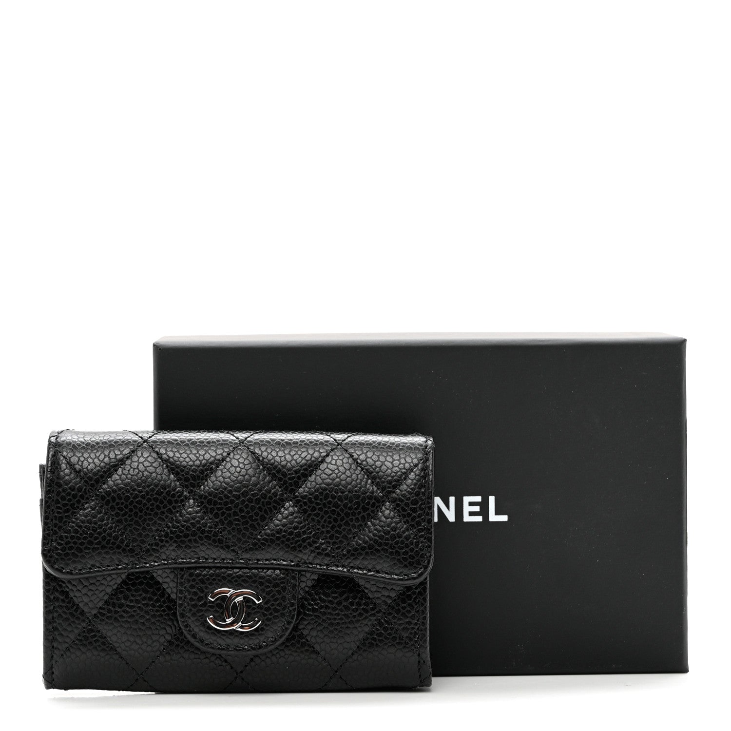 Chanel Caviar Quilted Flap Card Holder Wallet Black 9 of 9