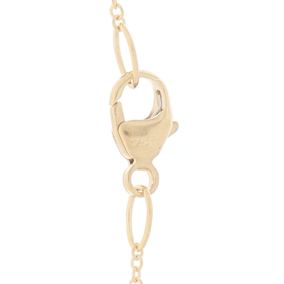 18K Yellow Gold Diamond Champagne Citrine 7mm Petite Chatelaine Pave Bezel Pendant Necklace
