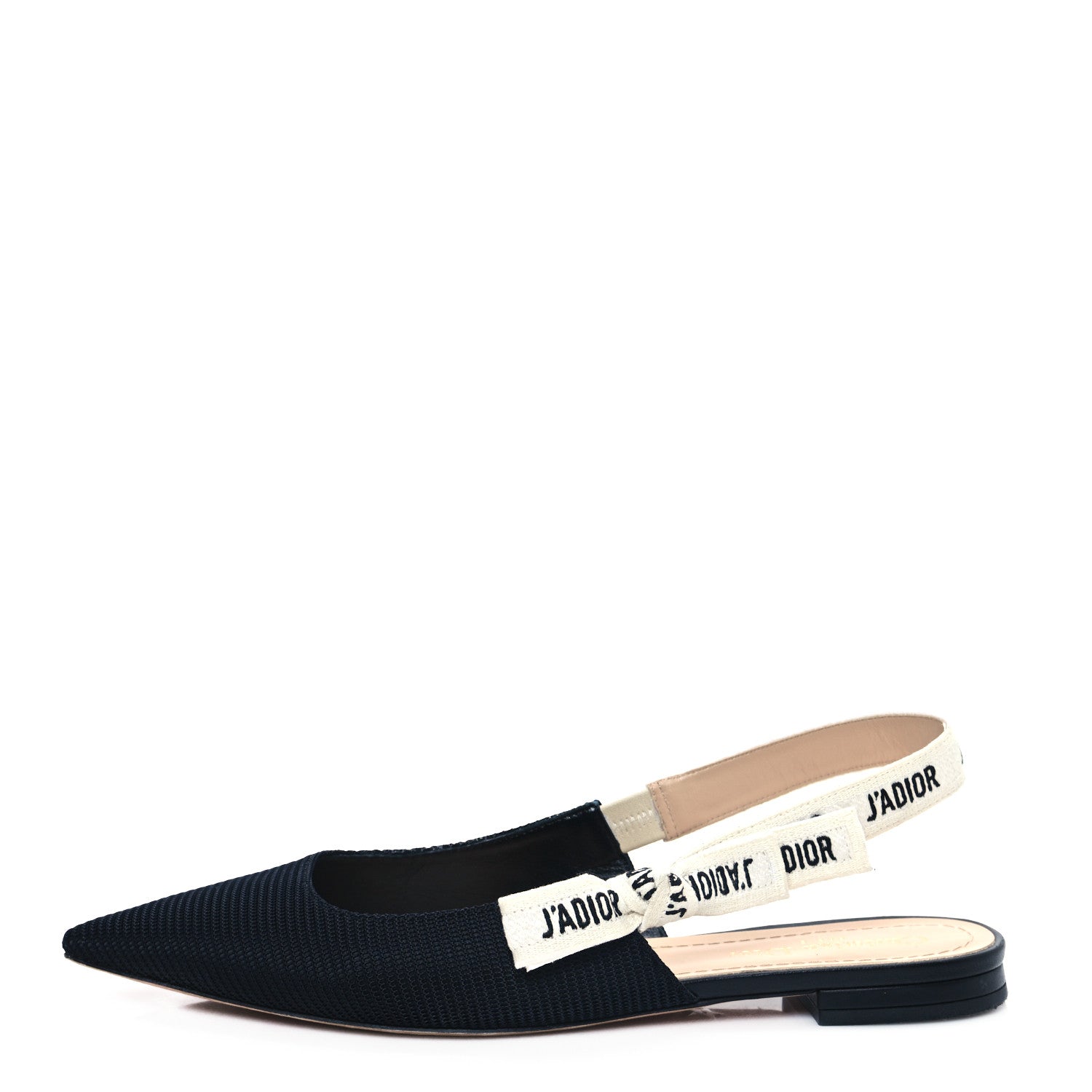 Christian Dior Technical Canvas Ribbon J'Adior Slingback Ballet Flats 40.5 Black 1 of 9