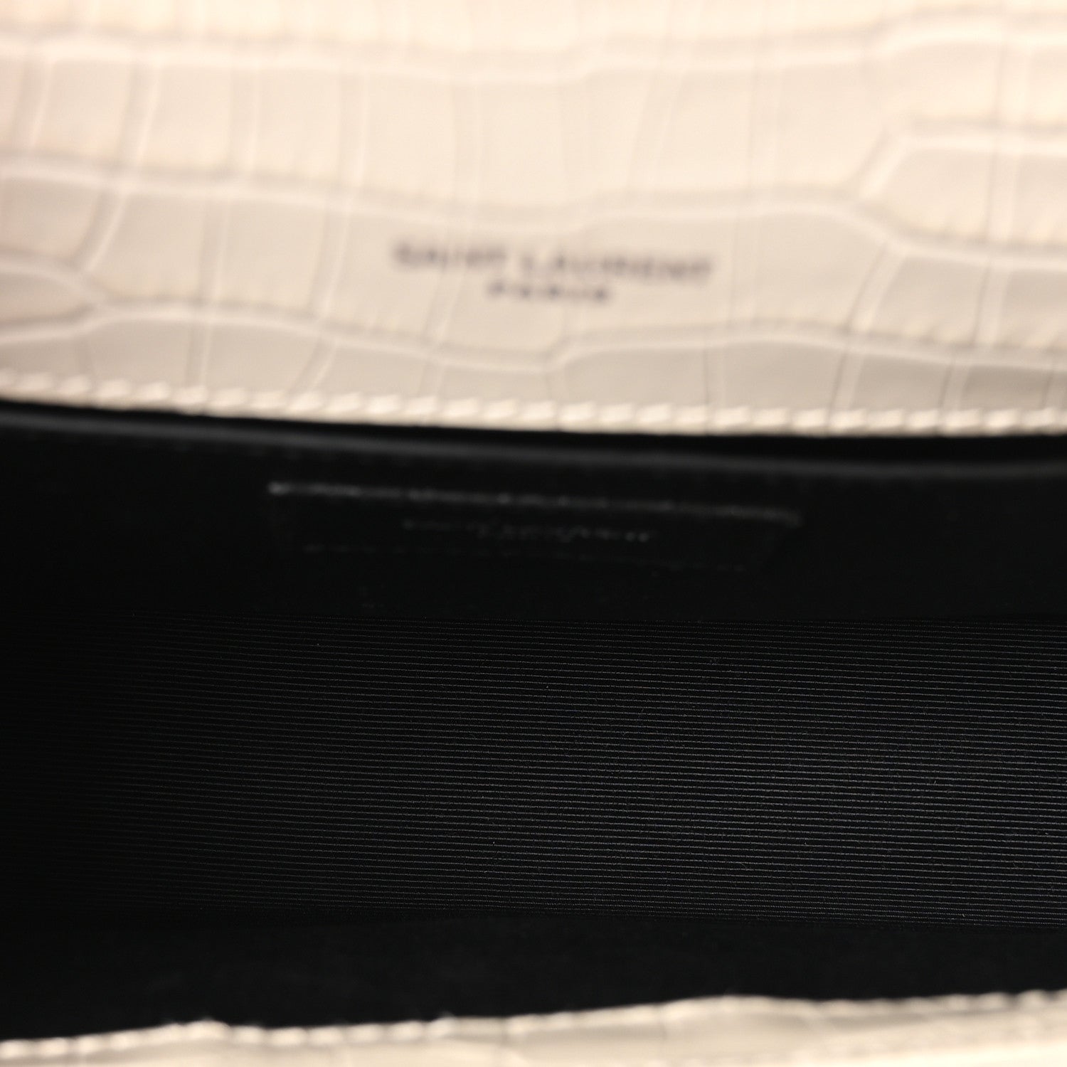 Saint Laurent Calfskin Crocodile Embossed Small Classic Monogram Kate Tassel Satchel Blanc Vintage 5 of 10
