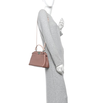 Fendi Nappa Colorblock Mini Peekaboo Iconic Satchel English Rose Plaster Oxigen 2 of 11