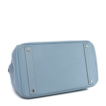 Hermes Togo HAC Birkin 40 Bleu Lin 4 of 10
