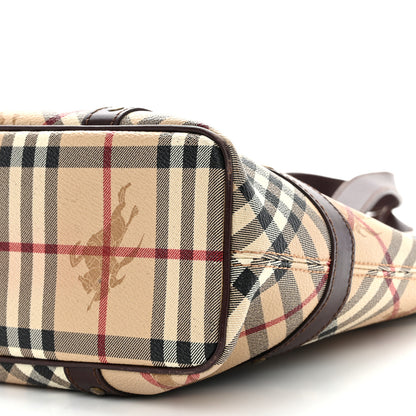 Burberry Haymarket Check Studded Tote Chocolate 11 of 12