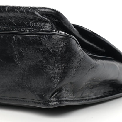 Saint Laurent Crinkled Calfskin Matelasse Monogram Medium Niki Chain Satchel Black 10 of 13