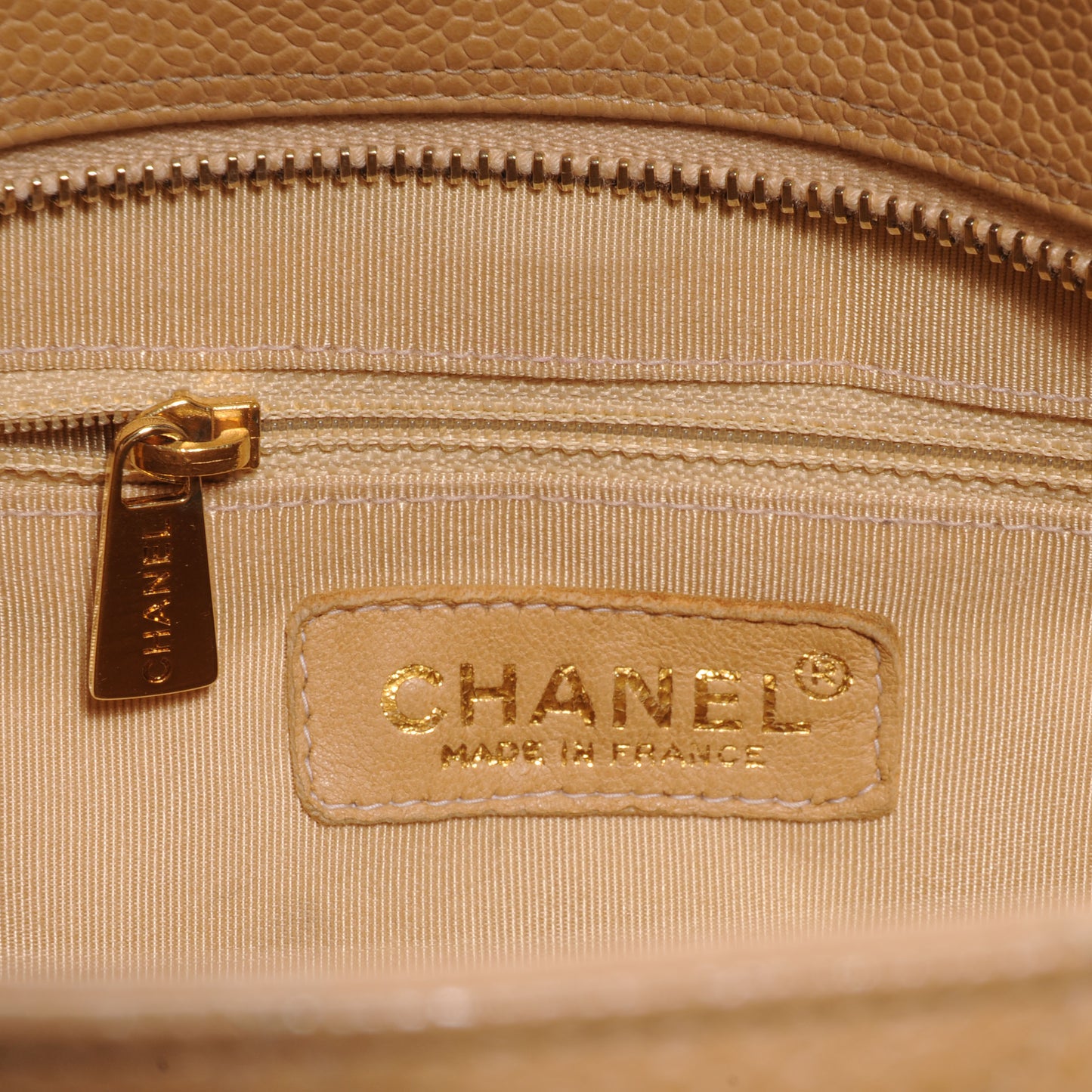 Caviar Quilted Grand Timeless Tote GTT Beige