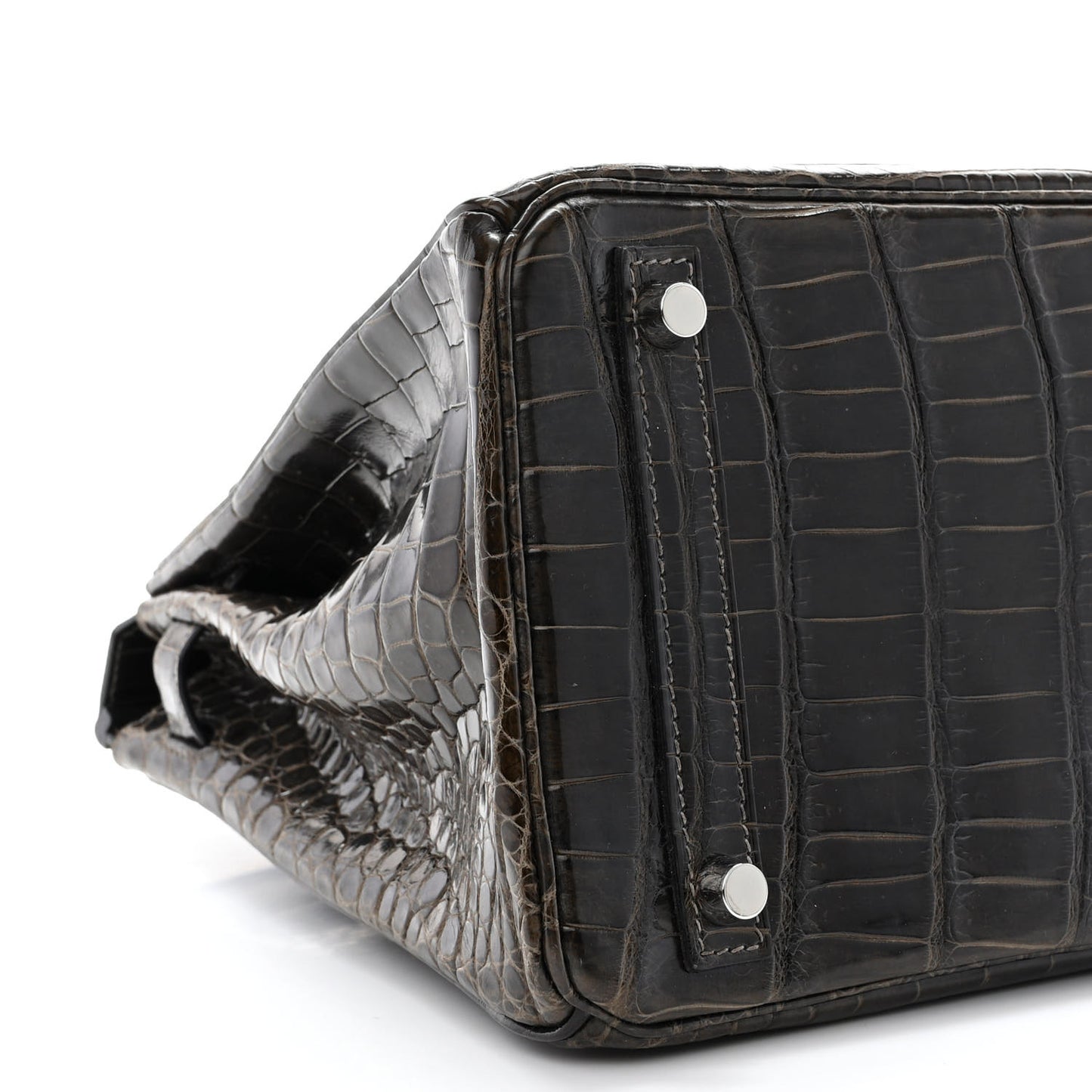 Shiny Porosus Crocodile Birkin 30 Graphite