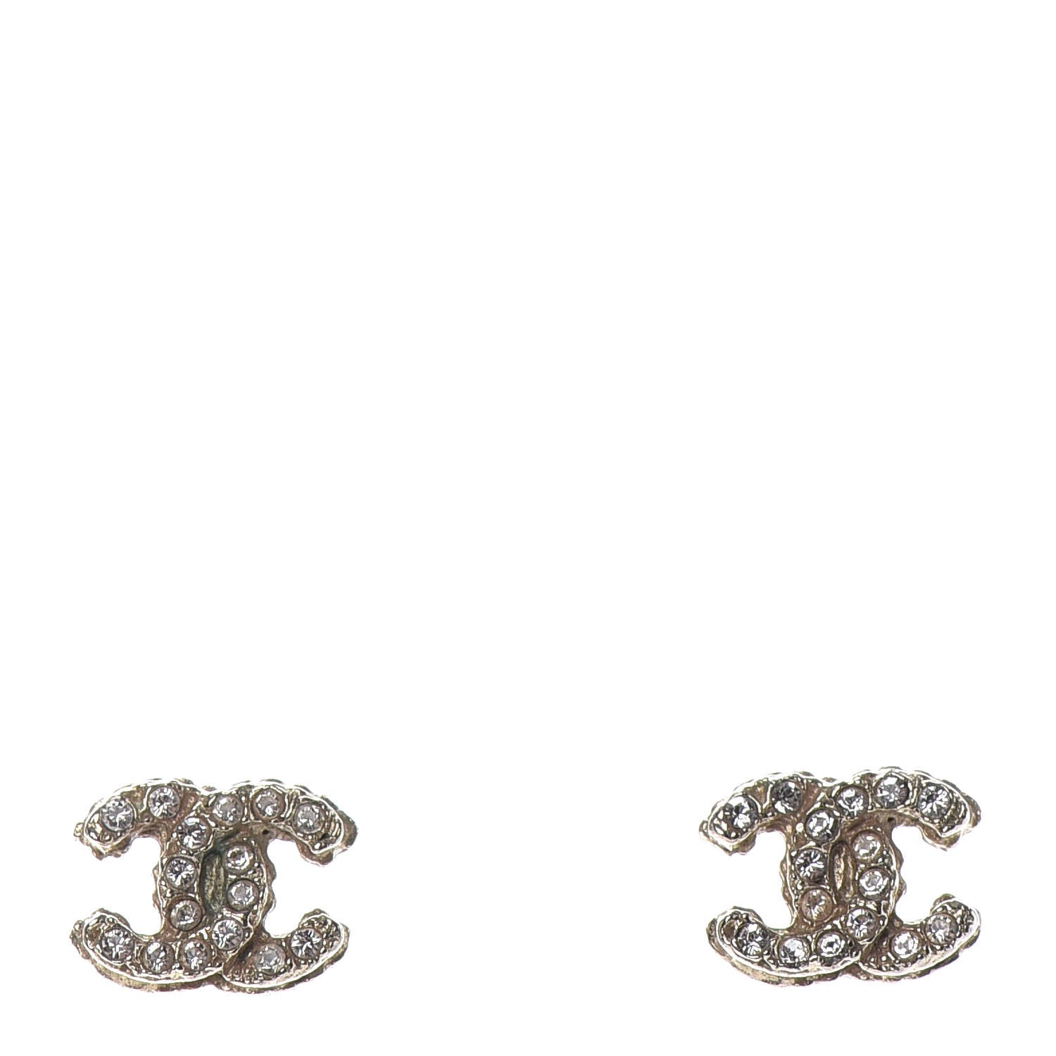 Chanel Crystal CC Earrings Silver 1 of 3
