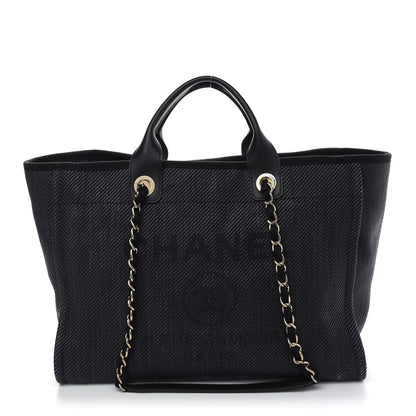 Chanel Mixed Fibers Calfskin Medium Deauville Tote Black 1 of 9