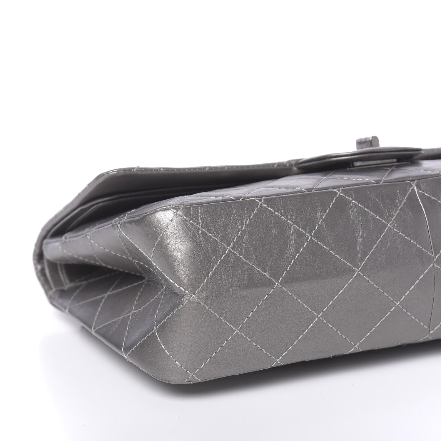 Chanel Metallic Aged Calfskin Quilted 2.55 Reissue 227 Flap Argent Fonce 9 of 11