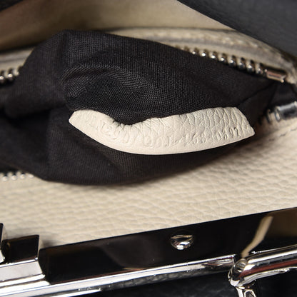 Fendi Cuoio Romano Selleria Bi-Color Large Peekaboo Iconic Satchel Asfalto Latte 10 of 13