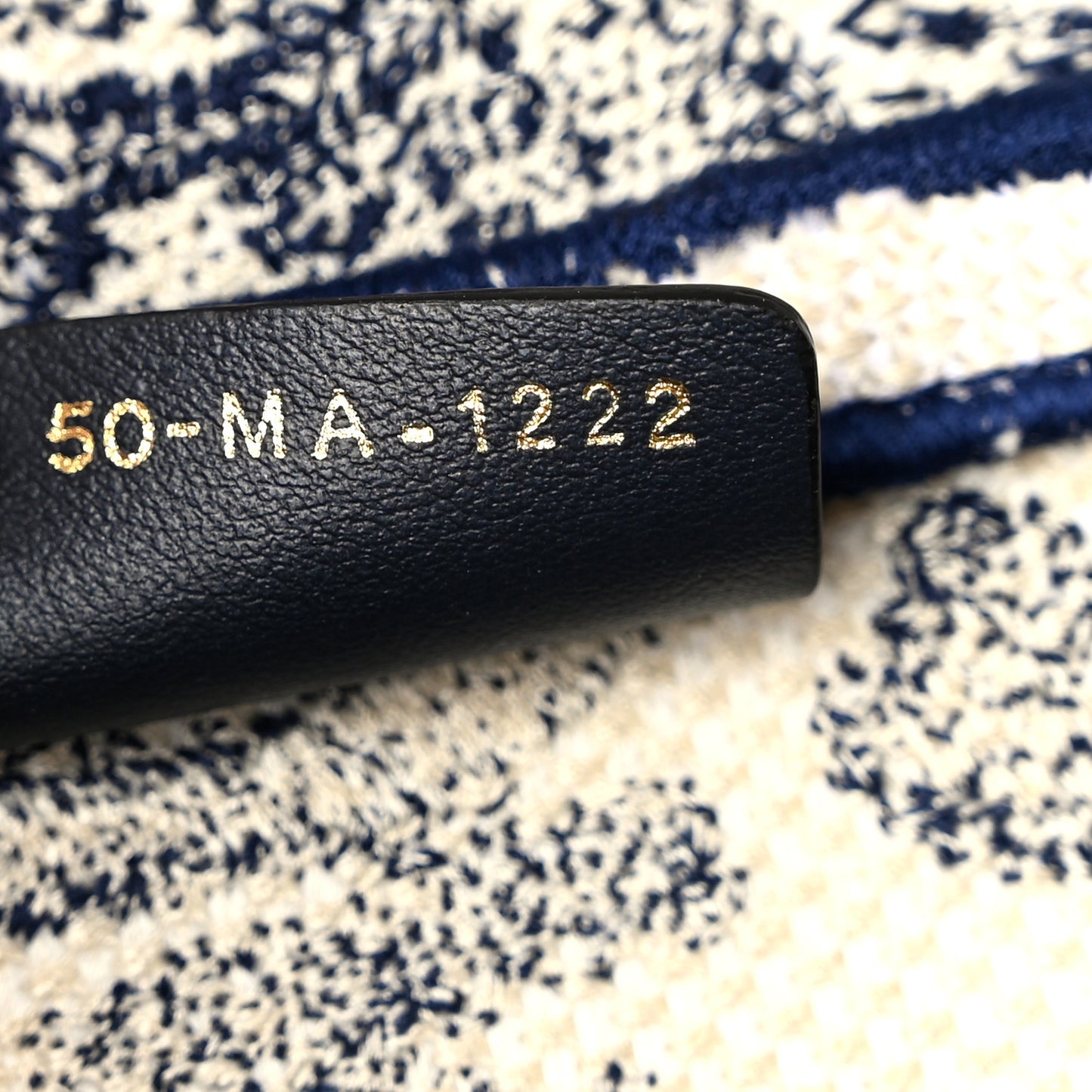 Canvas Embroidered Toile de Jouy Saddle Bag Blue