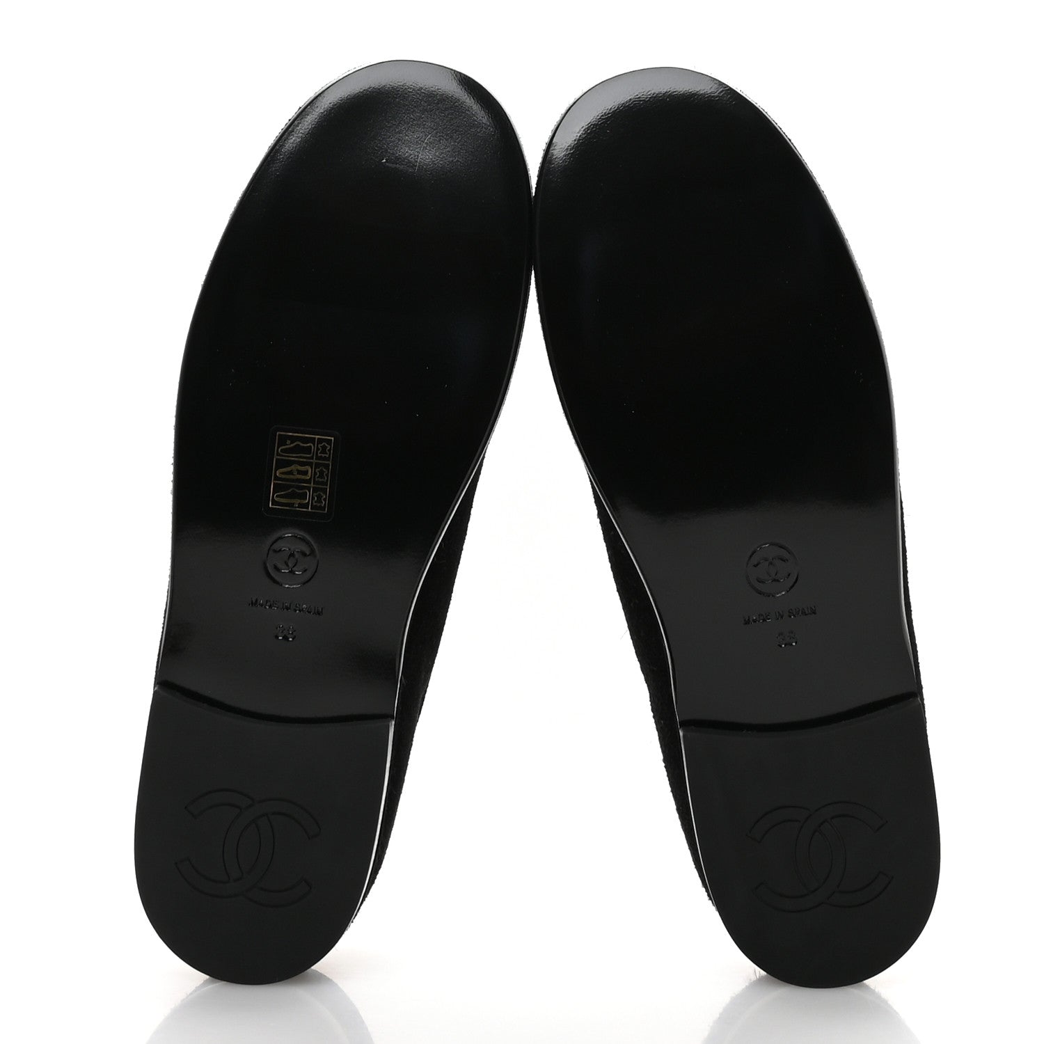 Chanel Suede Calfskin CC Mocassins 38 Black 6 of 9