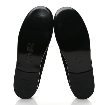 Chanel Suede Calfskin CC Mocassins 38 Black 6 of 9