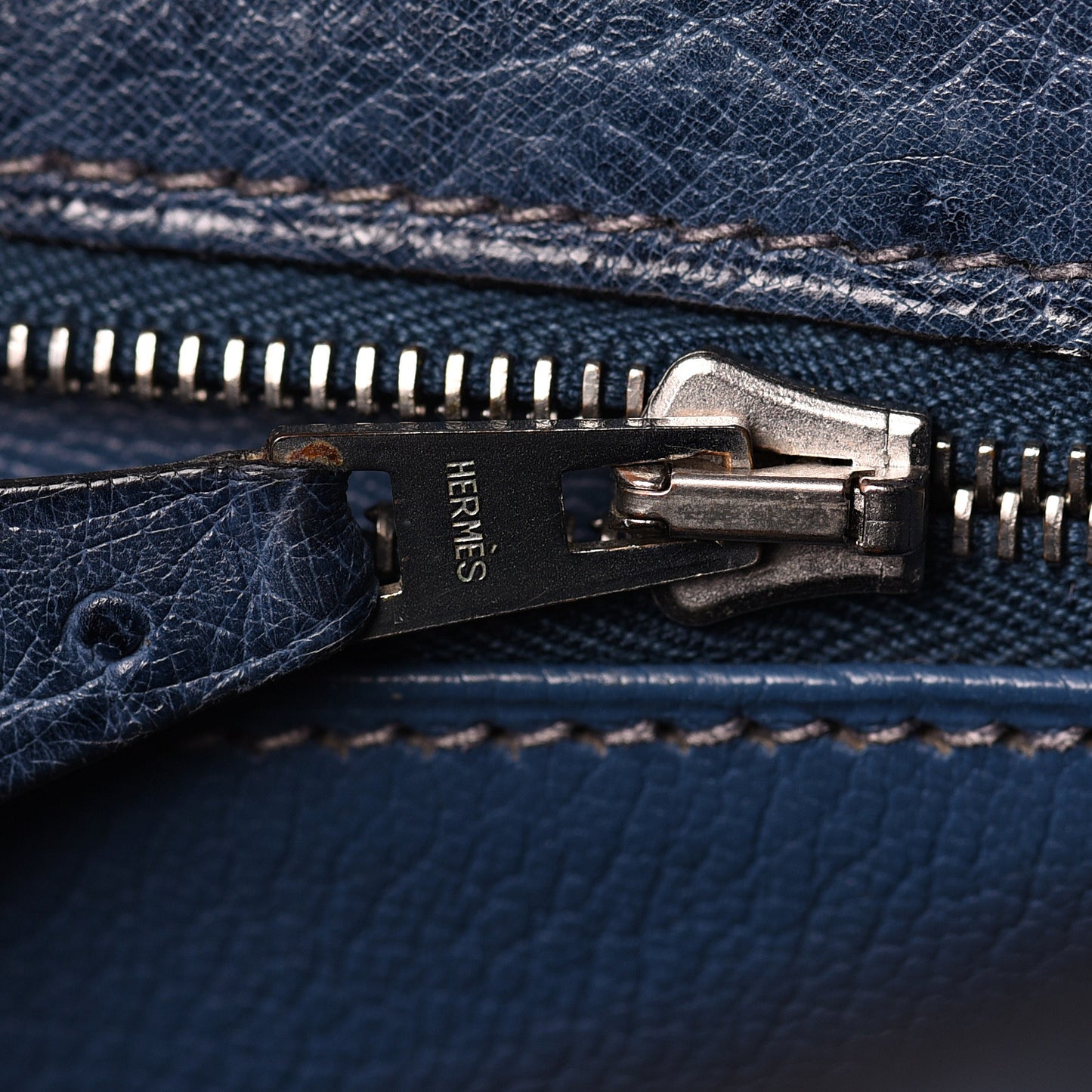 Ostrich Kelly Sellier 28 Bleu Roi
