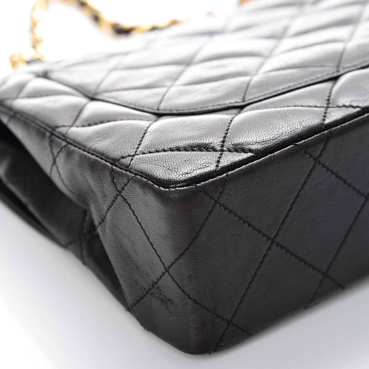 Lambskin Quilted Medium Double Flap Black